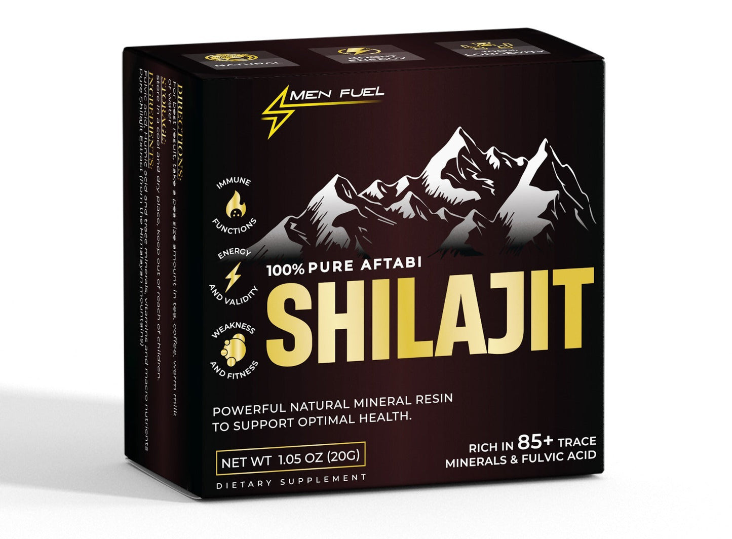 Men Fuel™ 100% Pure Aftaabi Shilajit + Power Massage Oil